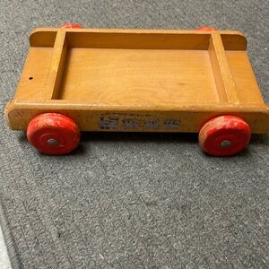 Vintage Haba wooden toy wagon